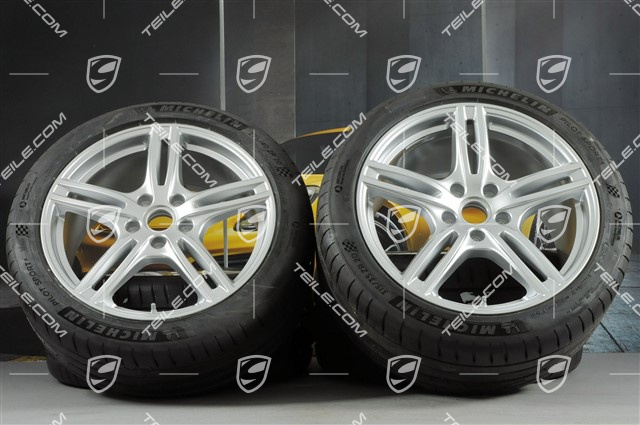 20" Panamera Turbo Sommerräder, Felgen 9,5J x 20 ET71 + 11,5J x 20 ET68 + NEUE Michelin Sommerreifen 275/40 ZR20 + 315/35 ZR20, mit RDK-Sensoren