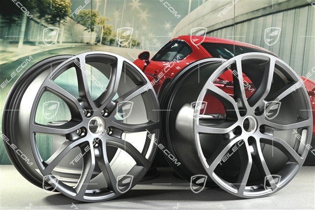 21" Felgensatz Cayenne Exclusive Design, 11J x 21 ET49 + 9,5J x 21 ET46, für den Cayenne Coupé, vesuvgrau