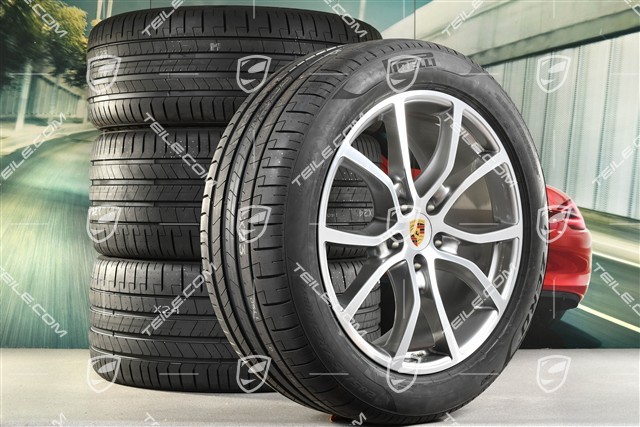 21" koła letnie Cayenne COUPE Exclusive Design, komplet, felgi 9,5J x 21 ET46 + 11,0J x 21 ET49 + NOWE opony letnie Pirelli 285/40 R21 + 315/35 R21, z czujnikami ciśnienia