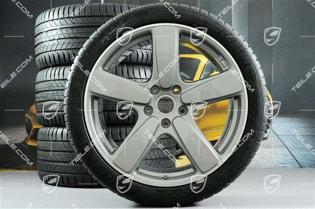21" Sport Classic komplet kół letnich, felgi 10J x 21 ET50 + opony letnie Michelin 295/35 R21, GT Silbermetallic, z czujnikami ciśnienia