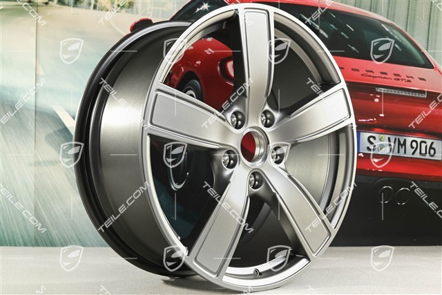 20-inch wheel rim set Carrera Sport, 8,5J x 20 ET57 + 10,5J x 20 ET51, platinum satin matt