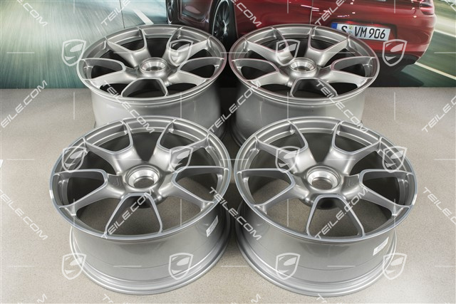 20"+21" Turbo S Exclusive Design Felgensatz, 9,5J x 20 ET44 + 12J x 21 ET70, Platinsilber