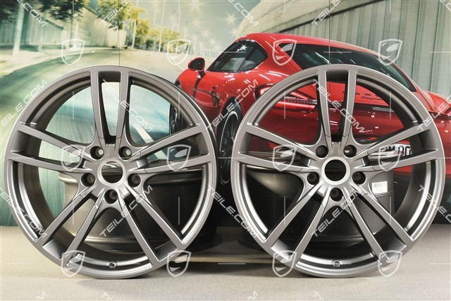 21" Cayenne Coupe Komplet felg Cayenne Turbo, 11J x 21 ET49 + 9,5J x 21 ET46, Platinum półmat satyna