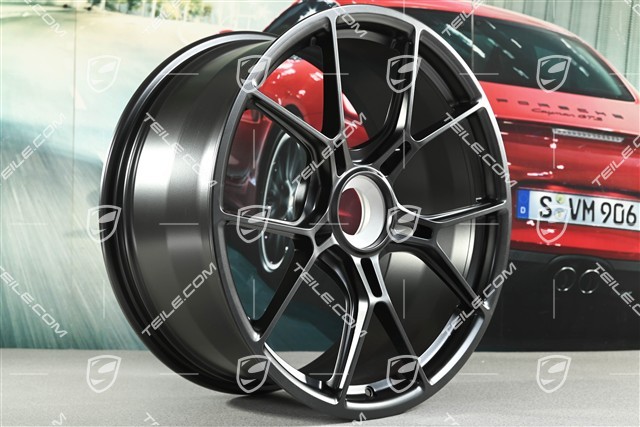 20"+21" GT3 Felgen Satz, 9,5J x 20 ET46 + 12J x 21 ET45, schwarz seidenmatt