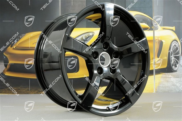19" Cayman S Felgensatz, 8J x 19 ET57 + 10J x 19 ET45, schwarz hochglanz