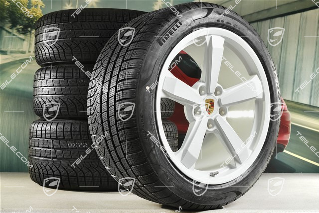 19"+20" Dakar Winterräder Satz, Felgen 8J x 19 ET38 + 11,5J x 20 ET68 + NEUE Pirelli Winterreifen 245/45 R19 + 295/40 R20, in Weiss