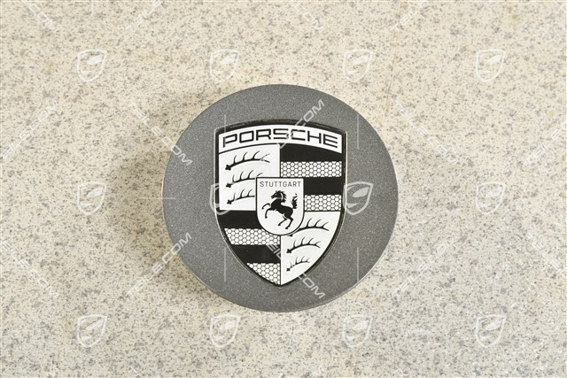 Radzierdeckel / Radnabenabdeckung, konkav, Monochrom Wappen, Titan