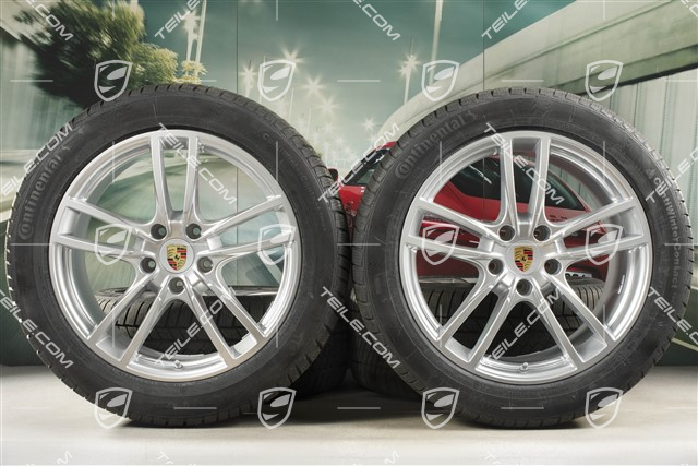 20" Cayenne COUPE Sport Winterräder Satz, Felgen 9J x 20 ET50 + 10,5J x 20 ET55 + Continental Winterreifen 275/45 R20 + 305/40 R20, mit RDK-Sensoren