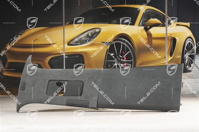Verkleidung von B-Säule, Alcantara Satinschwarz/Schwarz, Klimaanlage mechanisch, L