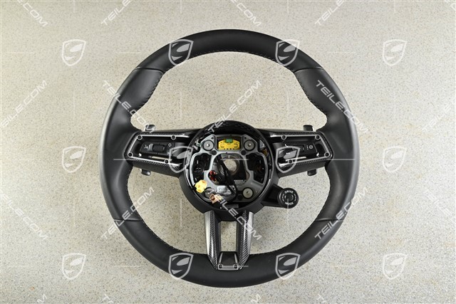 Sportlenkrad, Multifunktion, CARBON, für Fahrzeuge mit Sport Chrono Paket, Leder, schwarz, Nähte in Silvershade