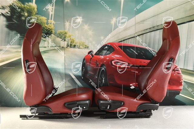 4200, Seats, el. adjustable, leather, memory, burgundy, set (L+R)