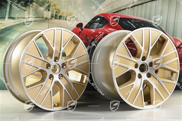 20" Turbo Aero wheel set, 9J x 20 ET54 + 11J x 20 ET60, in Aurum satin matt