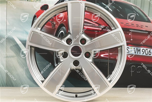 20" Komplet felg Cayenne Sport Classic Komfort, 9J x 20 ET50 + 10,5J x 20 ET64, platynowy srebrny