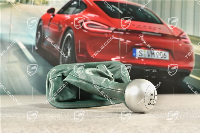 Carrera S, Gałka zmiany biegów, mieszek skórzany zielony
