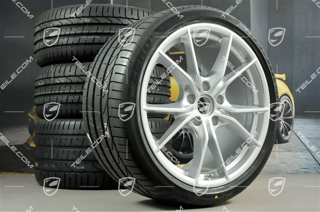 20" Carrera S (IV) Sommerräder Satz, Felgen 8,5 J x 20 ET49 + 11,5 J x 20 ET76 + Sommerreifen 245/35 R20 + 305/30 R20, mit RDK Sensoren