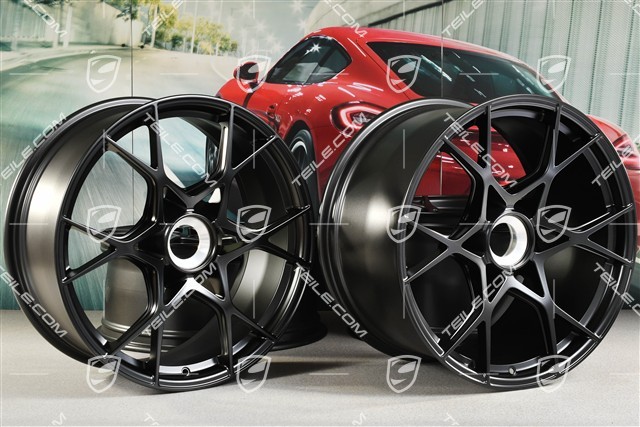 GT4RS 20" wheel rim set, aluminium, 8,5J x 20 ET61 + 11J x 20 ET50, black satin matt