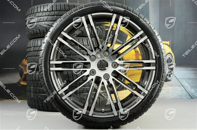 20" Winterräder Satz "Turbo", Felgen 8,5J x 20 ET51 + 11J x 20 ET56 + NEUE Pirelli Winterreifen 245/35 R20 + 295/30 R20, mit RDK-Sensoren