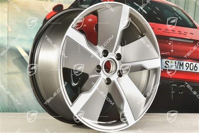 21-inch wheel rim Taycan Exclusive Design, 9,5J x 21 ET60, Platinum satin-matt, front, L