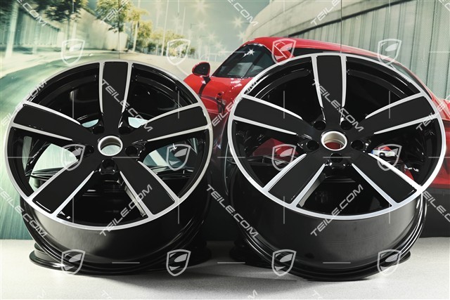 22" Cayenne Coupé komplet felg Sport Classic, felgi 10J x 22 ET48 + 11,5J x 22 ET52, czarny wysoki połysk