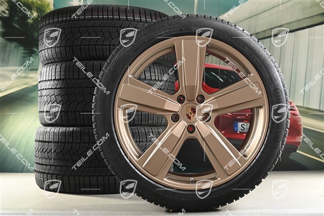 22-inch winter wheel set Cayenne Exclusive Design Sport, wheel rims 10J x 22 ET48 +11,5J x 22 ET61 + NEW Continental winter tyres 285/40 R22 + 315/35 R22, Neodyme