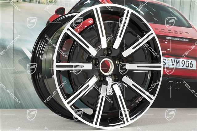 20" Felgensatz Sport Aero, 9J x 20 ET54 + 11J x 20 ET60, schwarz hochglanz mit glanzgedrehter Stirnfläche