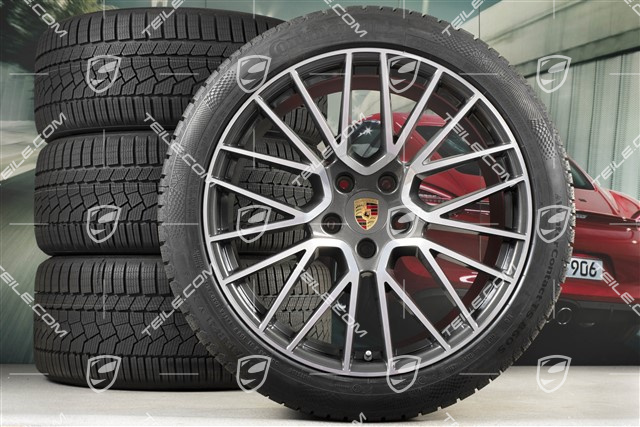 21" koła zimowe Cayenne COUPÉ RS Spyder, komplet, felgi 9,5J x 21 ET46 + 11,0J x 21 ET49 + opony zimowe Continental 275/40 R21 + 305/35 R21, z czujnikami ciśnienia