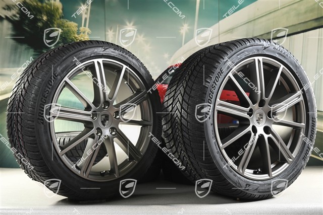 20" Panamera Turbo Winterräder Satz, Felgen 9,5J x 20 ET71 + 10,5J x 20 ET71 + NEUE Bridgestone Winterreifen 275/40 R20 + 315/35 R20, Turbonit