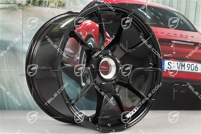 20" komplet felg 911 Turbo S Exclusive Design, felgi 11,5J x 20 ET56 + 9J x 20 ET51, czarny wysoki połysk
