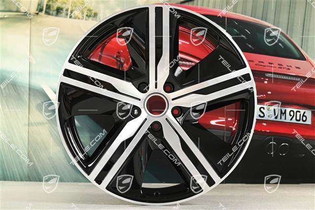 22-inch wheel rim Macan Exclusive Design, 11J x 22 ET47, black high gloss, left