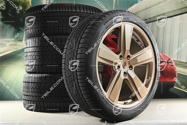 22-inch winter wheel set Cayenne Exclusive Design Sport, wheel rims 10J x 22 ET48 +11,5J x 22 ET52 + NEW Continental winter tyres 285/40 R22 + 315/35 R22,  neodyme