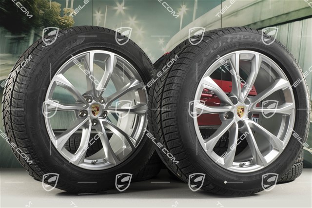 19" "Macan Design" Winterräder Satz, Felgen 8,5J x 19 ET21 + 9J x 19 ET21 + NEUE Pirelli Winterreifen 235/55 R19 + 255/50 R19, mit RDK-Sensoren