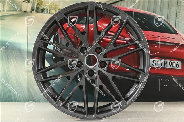 22-inch Macan RS Spyder Design wheel rim, 11J x 22 ET47, vesuvio grey