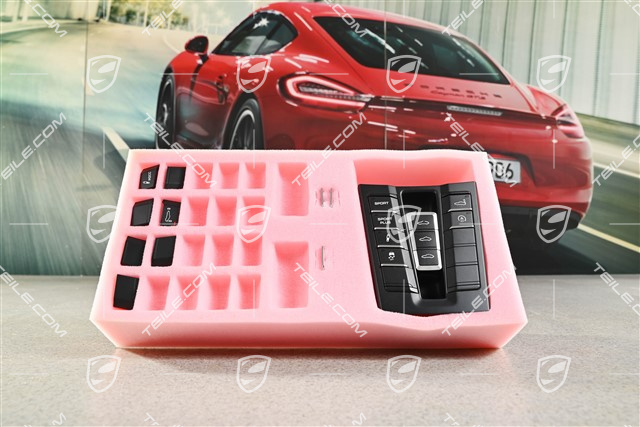 Zestaw naprawczy Panelu sterowania konsoli środkowej, coupe, czarny mat - chrom wysoki połysk