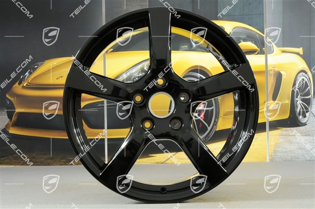 19" Cayman S Felgensatz, 8J x 19 ET57 + 10J x 19 ET45, schwarz hochglanz