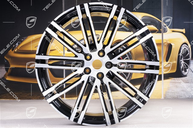 21-inch wheel rim set Turbo III, alloy wheel rims 10J x 21 ET19 + 9J x 21 ET26, black high gloss