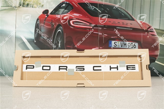 Badge / Emblem "PORSCHE" Silky gloss Black
