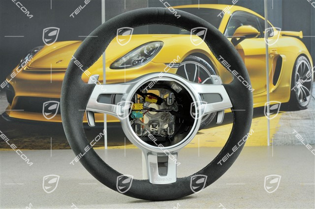 Kierownica sportowa, GT3, Alcantara, skrzynia biegów PDK, czarna/platylowy popiel