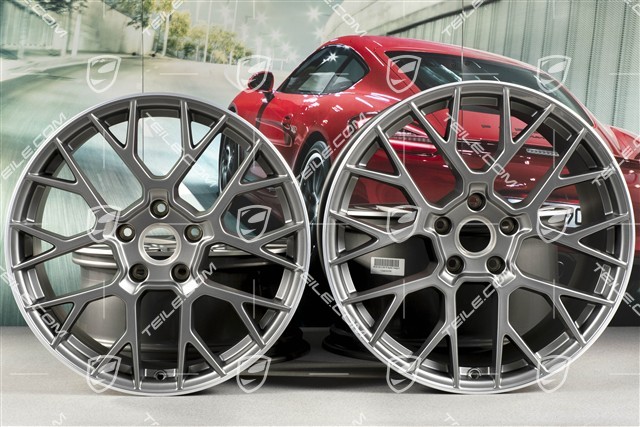 20+21-inch RS Spyder rims set, 8,5J x20 ET50 + 11,5J x 21 ET79, Platinum satin matt