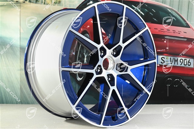 21" Carrera S wheel rim, 11.5J x 21 ET79, gentian blue