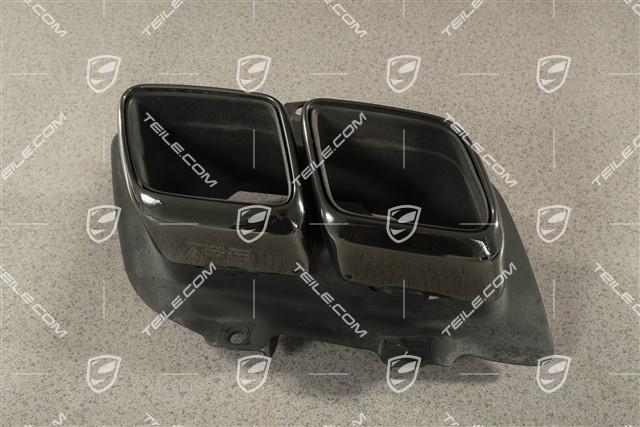 Turbo S, Exhaust system tail pipe, 4-pipe look, Black chrome, R
