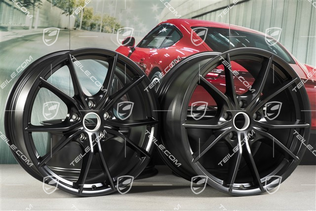 20" Komplet felg Carrera S IV, 8,5J x 20 ET49 + 11J x 20 ET56, do kół zimowych, C4/C4S/GTS, czarny satynowy mat
