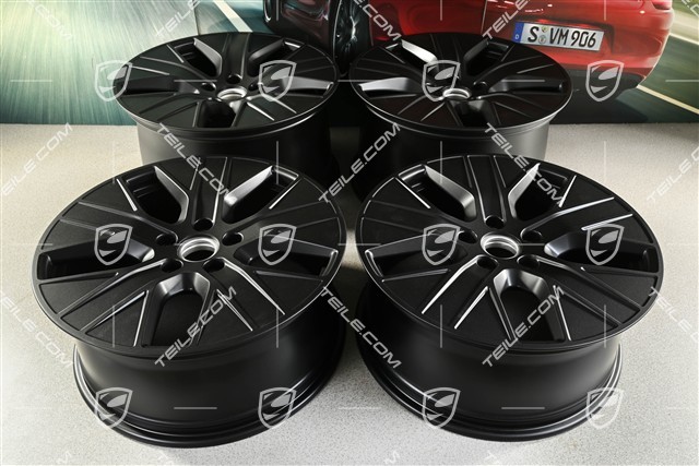 20" Felgensatz Turbo Aero, 9J x 20 ET54 + 11J x 20 ET60, in Schwarz Seidenmatt
