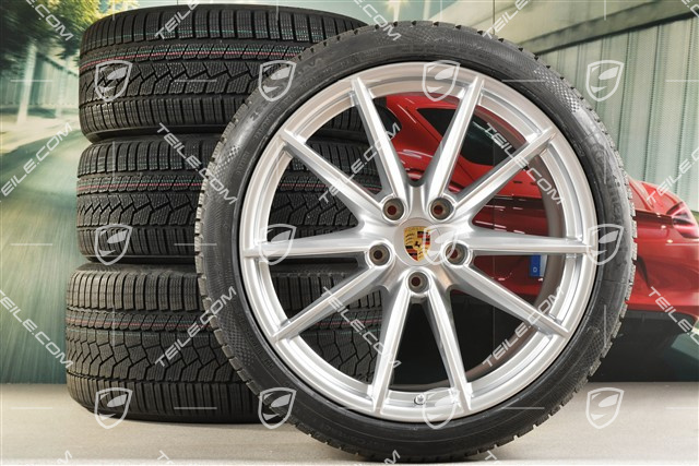 20"+21" koła zimowe Carrera S, komplet, felgi 8,5J x 20 ET53 + 11J x 21 ET66 + NOWE opony zimowe Continental 245/35 R20 + 295/30 R21, z czujnikami ciśnienia