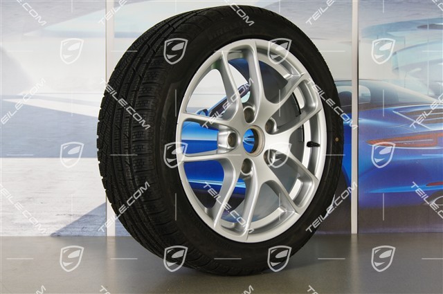 18-inch winter wheels set "Cayman", rims 8J x 18 ET57 + 9J x 18 ET47 + winter tyres Pirelli SottoZero2 N0 235/45 R18 + 265/45 R18, with TPM sensors