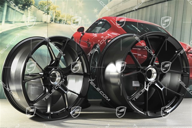 20"+21" GT3 / GT3RS Felgensatz, Zentralverschluss Felgen 9J x 20 ET43 + 11,5J x 21 ET46, für Winterbetrieb geeignet, schwarz seidenmatt