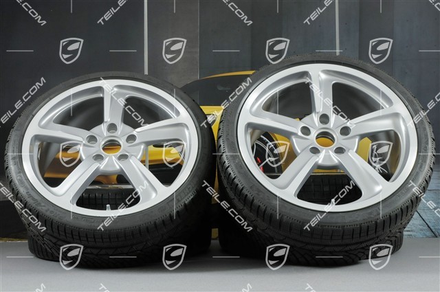20" Cayman GT4 SportTechno Winterräder Satz, Felgen 8,5J x 20 ET57 + 10J x 20 ET50 + NEUE Michelin Winterreifen 235/35 R20 + 275/30 R20, mit RDK-Sensoren