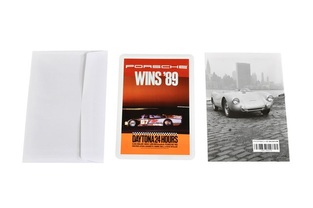 Porsche Museum Metalowa kartka pocztowa Daytona 962 10 cm x 15 cm
