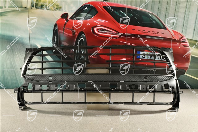 Front bumper, centre ventilation grille with ACC and Park Assist, Black