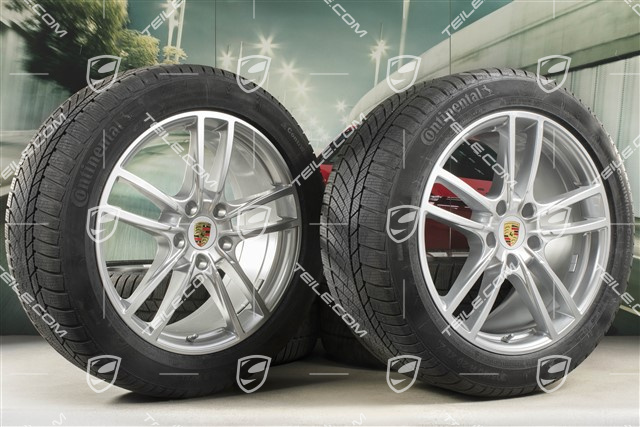 20" Cayenne COUPE Sport Winterräder Satz, Felgen 9J x 20 ET50 + 10,5J x 20 ET55 + Continental Winterreifen 275/45 R20 + 305/40 R20, mit RDK-Sensoren