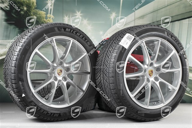 20" koła zimowe Cayenne COUPE Design, komplet, felgi 9J x 20 ET50 + 10,5J x 20 ET55 + NOWE opony zimowe Michelin 275/45 R20 + 305/40 R20, z czujnikami ciśnienia